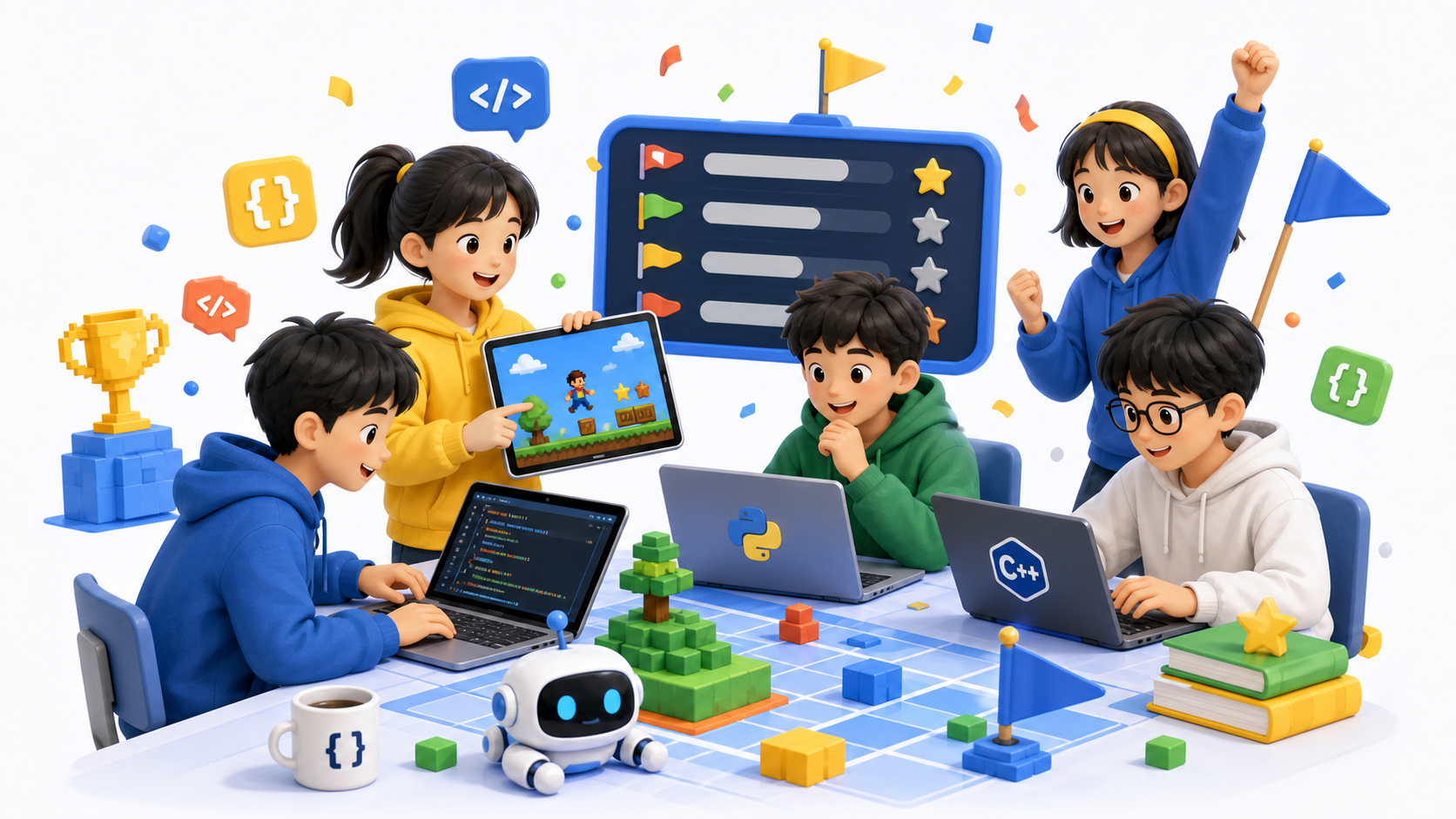 学生参加 OneCode 编程挑战活动